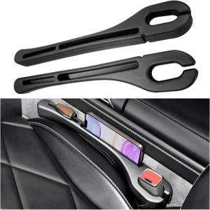 2PCS 카시트 갭 정리함 휴대폰 홀더가 있는 충전재 보관 가방 낙하 방지를 위한 업그레이드된 다기능 차단