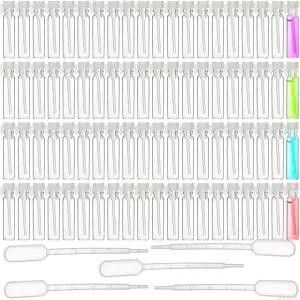 메치 200개 미니 ml 투명 유리 향수 병 5 퍼가 들어 있는 빈 리필 가능한 쾰른 디캔트 여행용 테스터