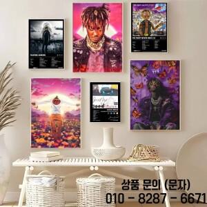 J Juice WRLD 랩 가수 음악 앨범 포스터 기숙사 거실 벽 장식 그림 스티커 선물 홈 현대 스타일