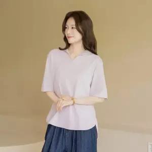 엄마옷 마담4060 [내추럴포엠]레이스후드반팔티셔츠 -QTE2604088-