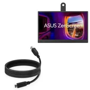 ASUS ZenScreen MB169CK 15.6인치 휴대용 모니터와 호환되는 BoxWave 케이블 - 6피트 검은색