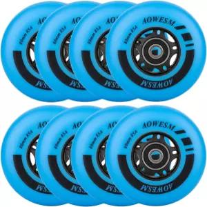 AOWESM 인라인 스케이트 휠 80mm 85a 실외 블랙 블루 레드 롤러 하키 블레이드 교체 및 링 ABEC9 스페이서