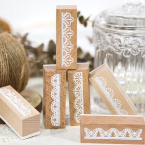 1pc 꽃 레이스 패턴 Scrapbooking 사진 앨범 장식 DIY 종이 카드에 대 한 나무 스탬프