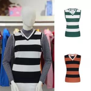 루이까스텔 SS 여성 스트라이프 스카시 브이넥 조끼 베스트 7LOVT302BAO