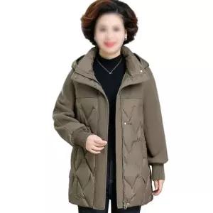 빅사이즈 중년여성 방한 화이트덕다운 반코트 재킷 99사이즈
