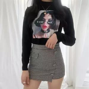 [시즌오프]언발 트임 쓰리 버튼 미니 숏 치마 바지 스커트_5