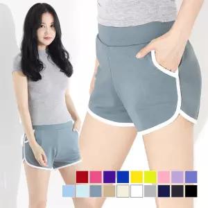 [시즌오프]컬러 레인보우 돌핀 팬츠 배색 라인 숏 반바지_5