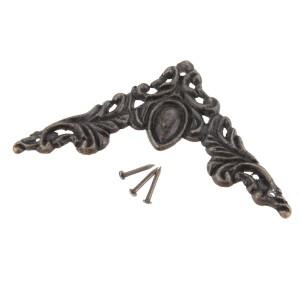 4pcs 빈티지 골동품 청동 코너 브래킷 나무 상자 수호자 앨범 메뉴 폴더 프로텍터 50x50mm