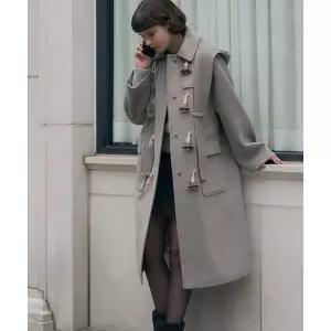 드로우핏 우먼 DRAWFIT WOMEN 소프트 캐시미어 후드 스카프 더플 코트 M.GREY DFWMCT5402MGR 391899