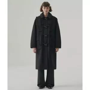 드로우핏 우먼 DRAWFIT WOMEN 소프트 캐시미어 후드 스카프 더플 코트 BLACK DFWMCT5402BK 391952