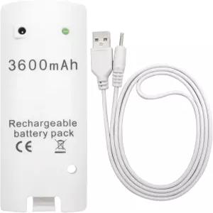 Wii 리모컨 색상 흰색을 위한 ENT 3600mAh 충전식 배터리 팩 케이블