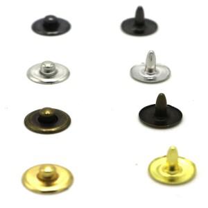 100 세트 9.5mm 황동 리벳 청바지 도금 골동품 구리 단추 손톱
