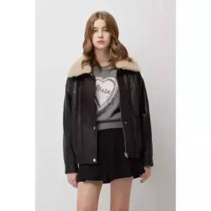 시슬리 리얼 램스킨 무스탕 카라 오버핏 점퍼 SALE39561DW 1065555