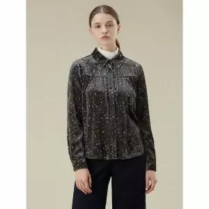 [하프클럽/써스데이아일랜드]벨벳 카라 블라우스(T238MBL631W)