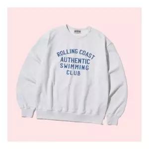 VINWUED Rolling Coast Swimming 클럽 롤링 코스트 어센틱 스위밍 빈티지 백멜란지 맨투맨 스웨트셔츠 스?