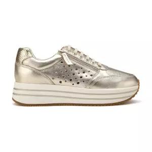 제옥스 GEOX 여성 New S/S 컴포트 키높이 스니커즈 켄지 W1X25QH3S51 골드 646937