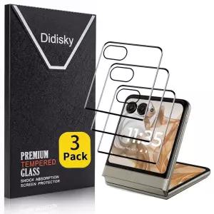 Didisky 3 Pack Front Screen Protector for Motorola Moto Razr 2024 2025,3D Curved Tempered Glass Scre