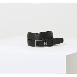 HAZZYS 헤지스 블랙 빅로고 버클 가죽 자동벨트 HJBE5E775BK 160500