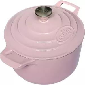 라 쿠이스 에나멜 주철 더치 오븐 카세롤 접시 냄비 뚜껑 3.7 QT 9.5 / 24cm 직경 크림 화이트 코팅 내부