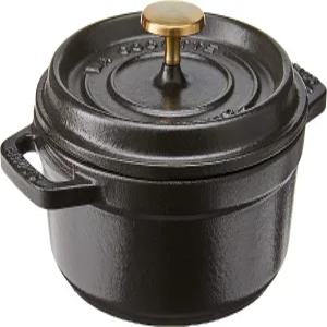프랑스산 STAUB 주물 더치 오븐 0.5qt 원형 코코트 1 매트 블랙 제공