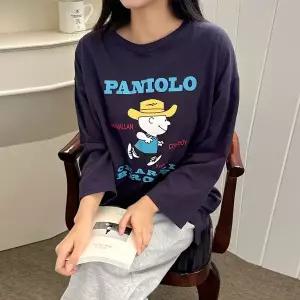 [하프클럽/보리맘]카우 찰리 수유티 코튼 수유티셔츠 긴팔 모유 수유복