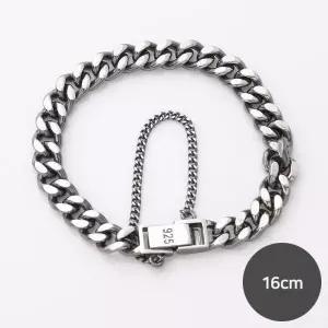 데일리팔찌 925 남녀공용 유니크 볼드 실버팔찌 7mm SH111_16cm