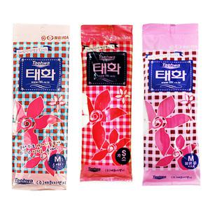 태화 고무장갑 꽃밴(L) 10개  핑크/아이보리/레드