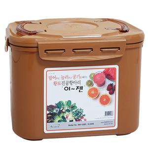 이젠 황토 진공항아리 누름독 김치통 매실통 사각17L
