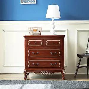 로젠 엔틱 원목 3단 서랍장
