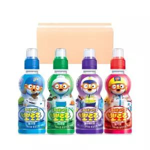 팔도 뽀로로 음료수 235ml 4종 혼합 24입 (밀크6 + 딸기6 + 사과6 + 블루베리6)