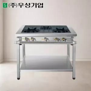 우성 업소용 높은렌지 3구 900X600 가스렌지 테이블 화구 버너