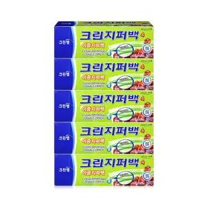 크린랩 크린 이중지퍼백 (소) 18x20cm 20매 x 5개