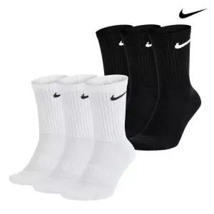 [나이키][3pack] 스포츠 쿠션 크루삭스 스우시 중목 3PACK 화이트블랙