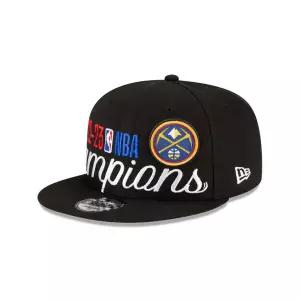 New Era Denver Nuggets 2023 NBA 파이널 챔피언 락커 룸 9FIFTY 스냅백 모자 블랙