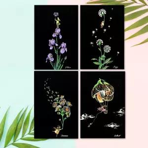 컬러 스크래치 카드 컬러링북 DIY(A5)-꽃(4종) /스크레치/컬러링/페이퍼/종이/색칠놀이/DIY그림/인테리어