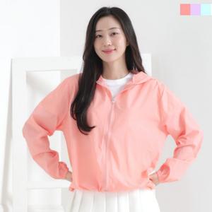 여성 초경량 여름 바람막이 자켓 후드 아우터 심플 스트링 간편점퍼 공용