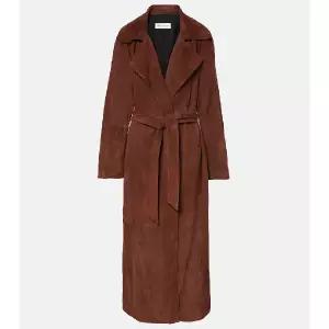 Nour Hammour Althea 스웨이드 랩 코트 TP559660536