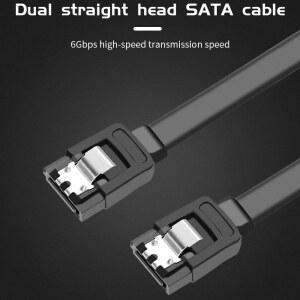 TISHRIC SATA 장치용 듀얼 스트레이트 케이블 SATA3 0 III 7 핀 데이터 하드 디스크 드라이브 HDD SSD 코드 라인 40cm 6Gbps