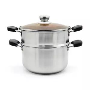 [퀸센스]스테인리스 IH 인덕션 겸용 멀티 찜 쿠커 다용도 2단 찜 양수 냄비 24CM