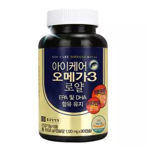 종근당건강 아이케어 오메가3 로얄 3중복합 올인원 12개월분(90캡슐x4통)혈행개선 눈건강 항산화 비타민A,E