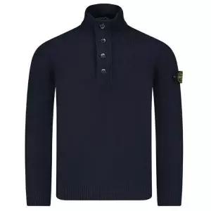 STONE ISLAND  540A3 Lambs Wool Half Button Sweater (8115540A3 A0020) (램스울 하프 버튼