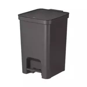 Q 리템 페달형 휴지통 다크그레이 13L