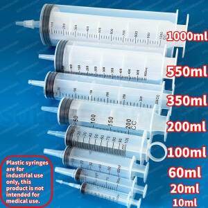 3Pcs 플라스틱 주사기 세트 용량 1000ml 550ml 200ml 60ml 실험실 분배 카트리에