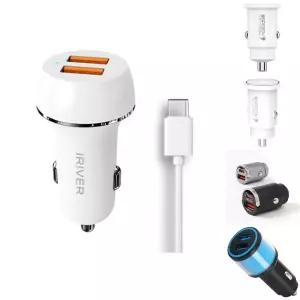 IRIVER)차량용급속충전기(IHA-CQ36WD QC3.0 C-TYPE 2구)/충전기/핸드폰/차량용/시거잭/차량/시가잭/고속충