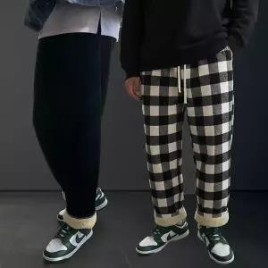 [하프클럽/]비비오 체크 보아털 세미와이드 팬츠 5컬러 ON-PTA-QWFKTWTW