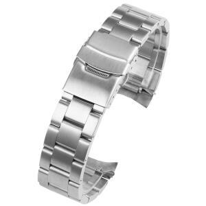 Seiko Alpinist Sarg005 Sarb017 곡선형 커넥터 굴 20mm 교체용 시계 밴드 (실버)