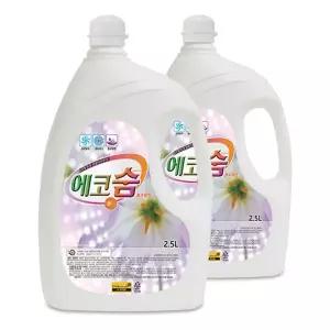 섬유탈취제 에코숨 2.5L X 2개 플로라향/강력/탈취/퍼퓸/가정/섬유/공기/옷장/담배/냄새/애견/실내/방향제