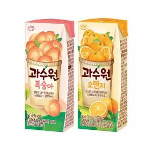 과수원 복숭아 190ml x 24개 + 오렌지 190ml x 24개
