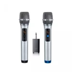고음질 무선마이크 UHF 듀얼 수신기세트 노래방 앰프 스피커 연결 버스킹 공연 행사 강의 교사 수업 엠프