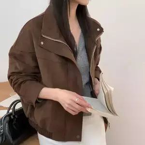 [코코블랑] 드무어 스웨이드 블루종 점퍼